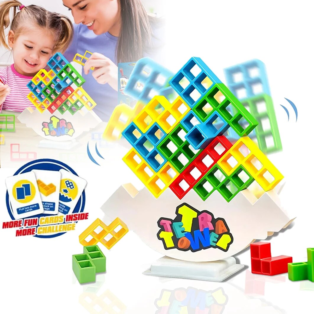 Gioco di Equilibrio con Blocchi 3D Tetras Tower, 48 Pezzi, Gioco da Tavolo per Bambini e Adulti Gioco di Equilibrio con Blocchi 3D Tetras Tower, 48 Pezzi, Gioco da Tavolo per Bambini e Adulti