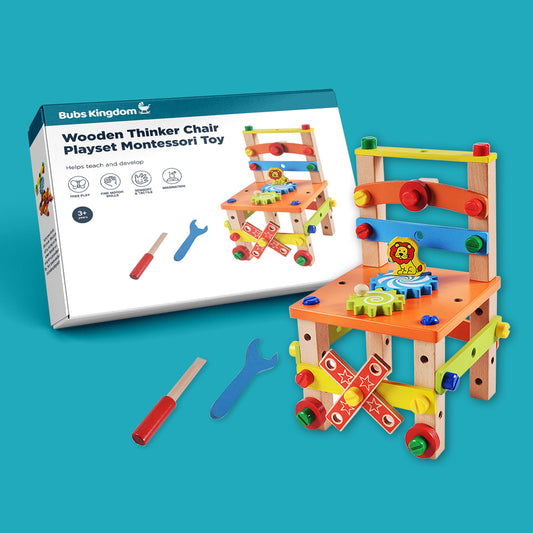 Wooden Thinker Chair Playset Montessori Toy