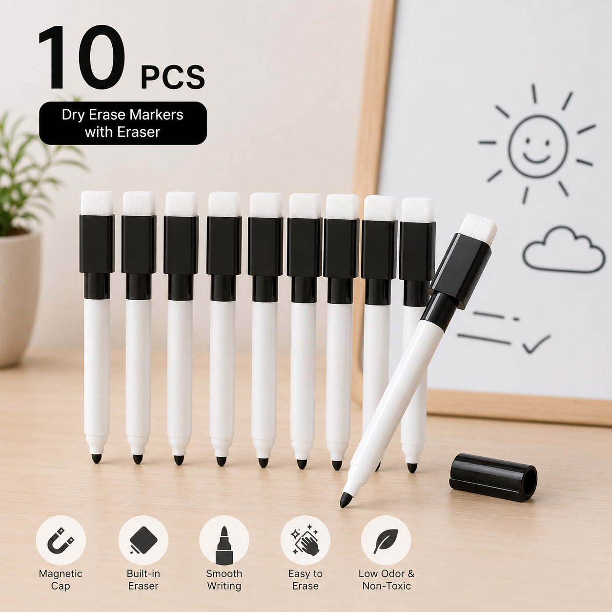 Markers and Eraser Set