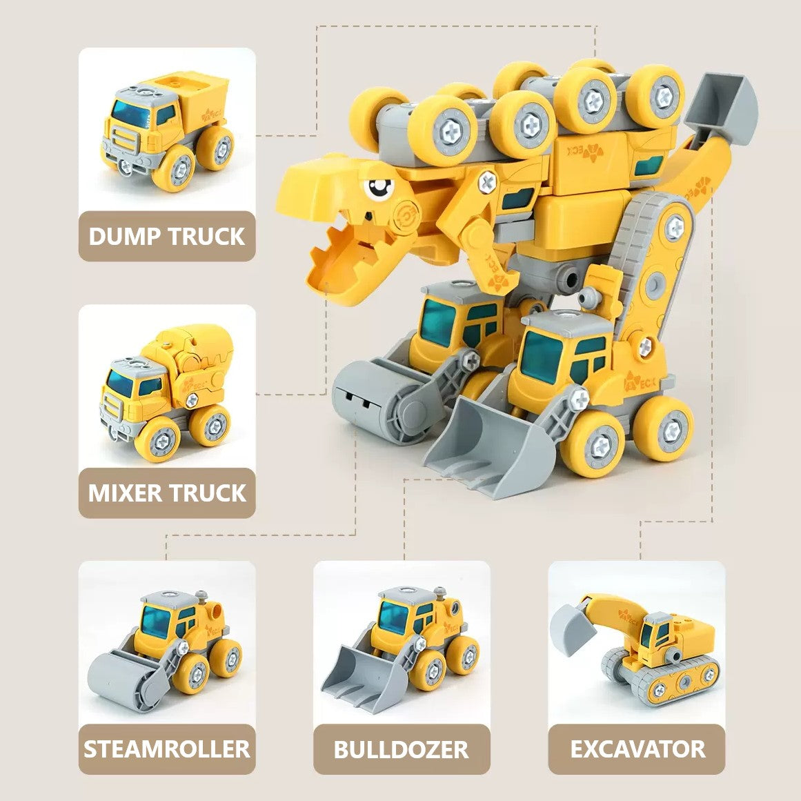 Modular Toy Set MechaBots™ Construction Vehicle Modular Toy Set – Bubs Kingdom