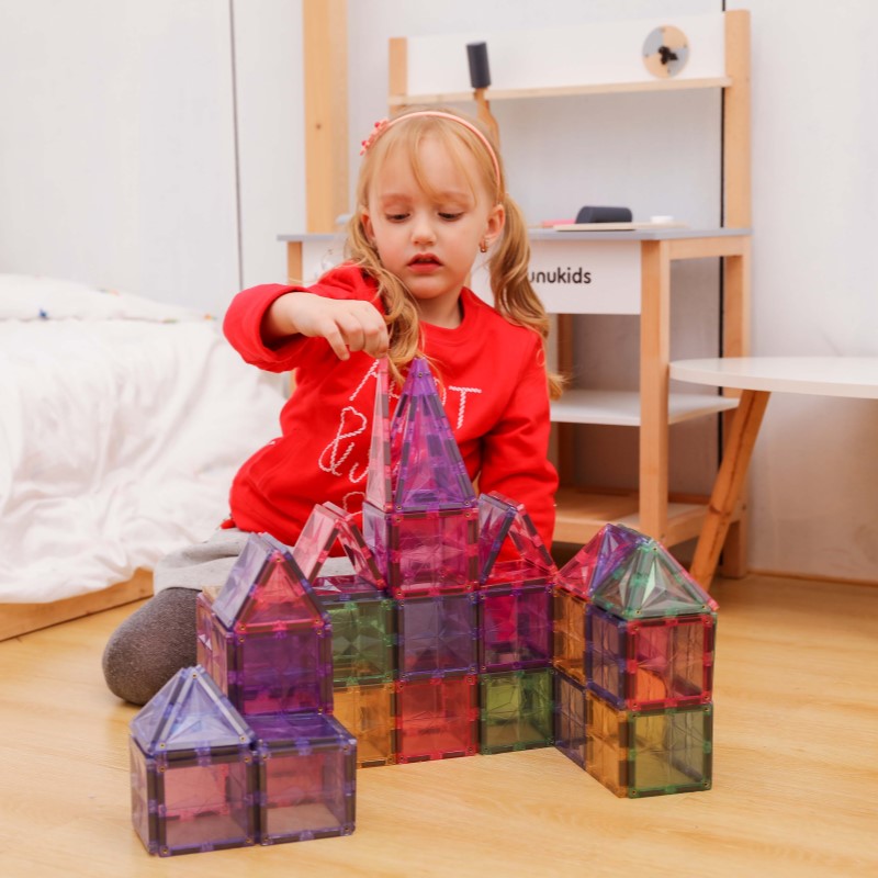 Premium Magnetic Tiles - 108pcs Pastel Building Toy Set