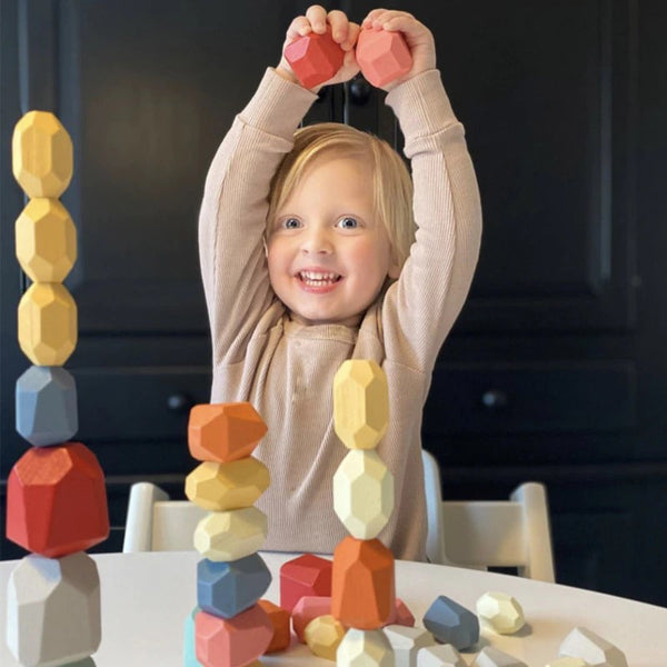 Wooden Balancing Stones Montessori Toy – Bubs Kingdom