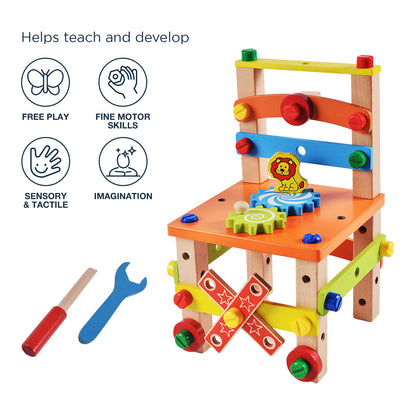Wooden Thinker Chair Playset Montessori Toy